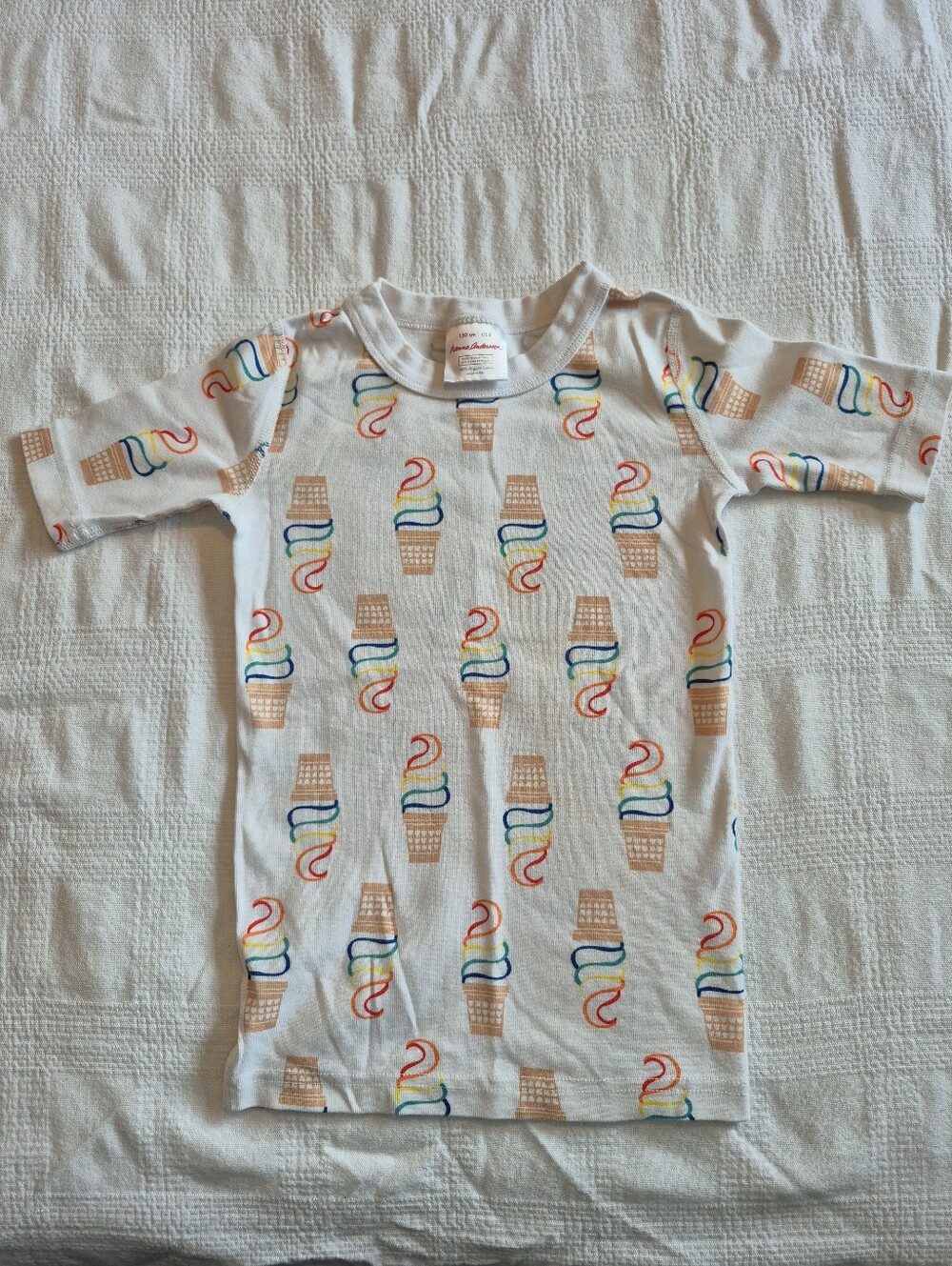 Hanna Andersson size 130 or 8 girls pajama top short sleeve ice cream VGUC